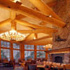 Octagon shaped log lodge